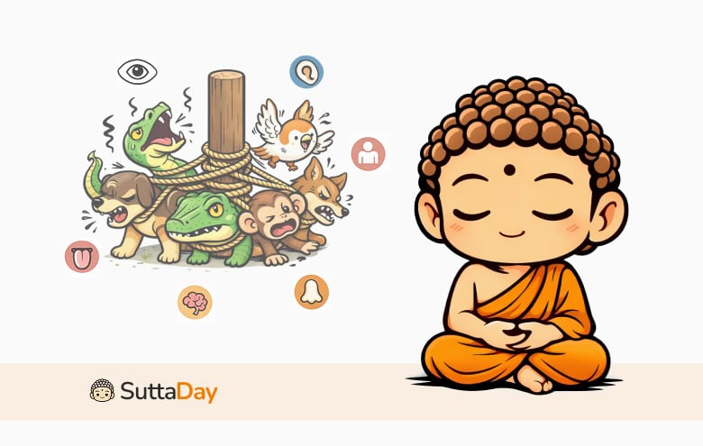 The Six Animals in Buddhism: Pulled in Six Directions (SN 35.206)